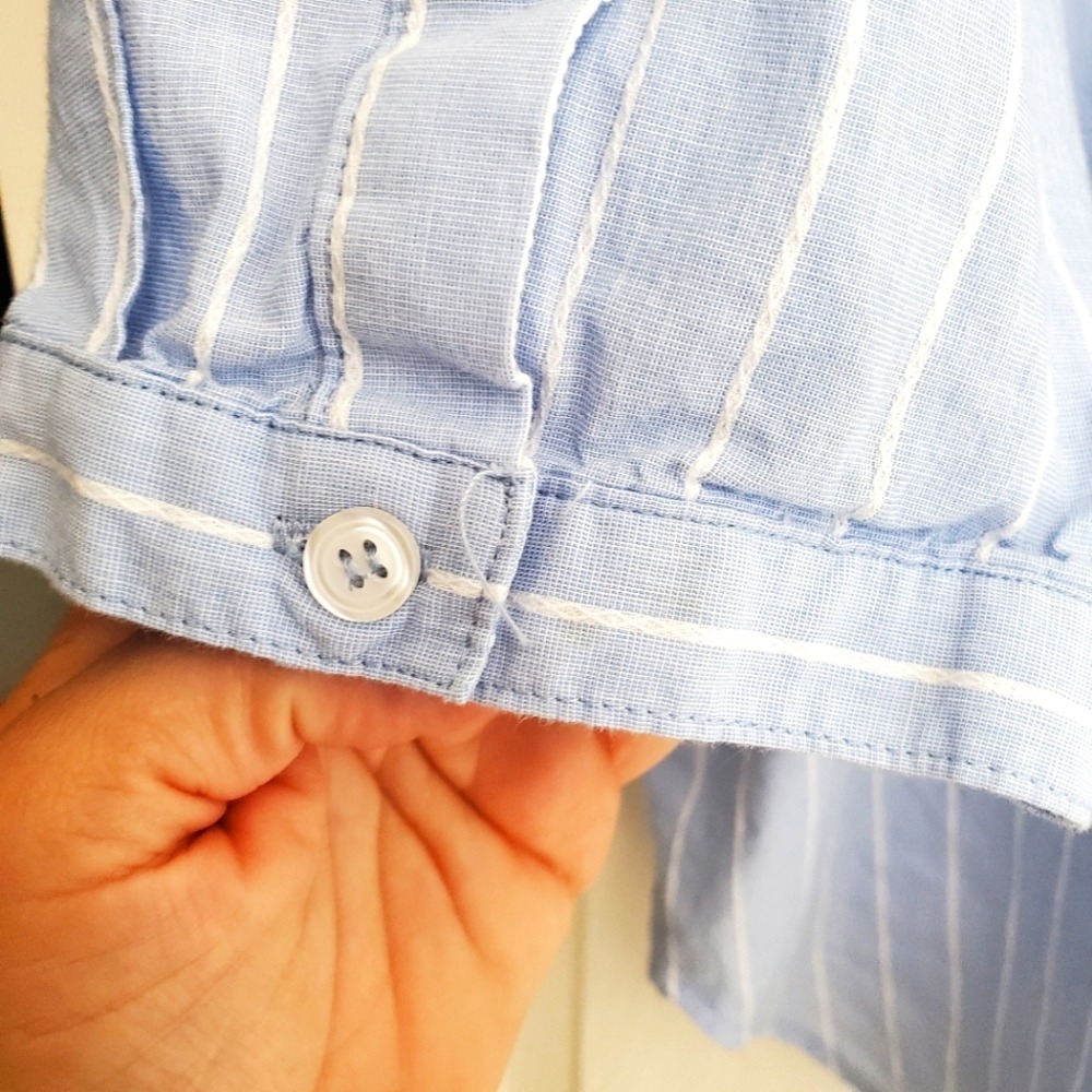 Gee Gee Blue Striped 100% Cotton Button Up Shirt Sz:2XL - Picture 3 of 6